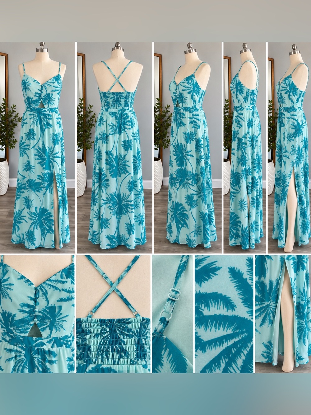 Candie’s Tropical Palm Print Maxi Dress – XXL